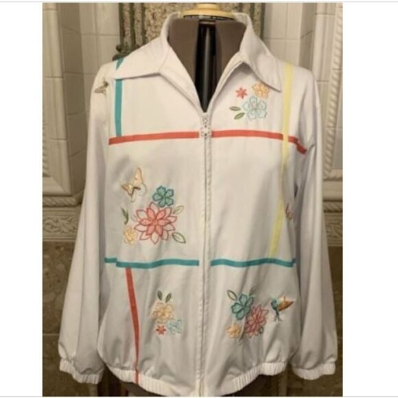 Alfred Dunner. Size 16W. Embroidered Beaded Unlined Zip Up Jacket. B72. - Picture 1 of 7